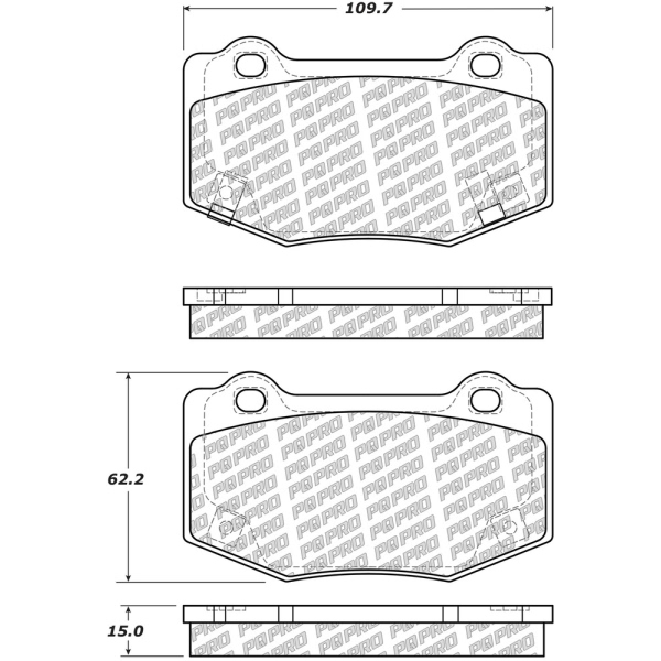 Centric Posi Quiet Pro™ Semi-Metallic Rear Disc Brake Pads 500.17180