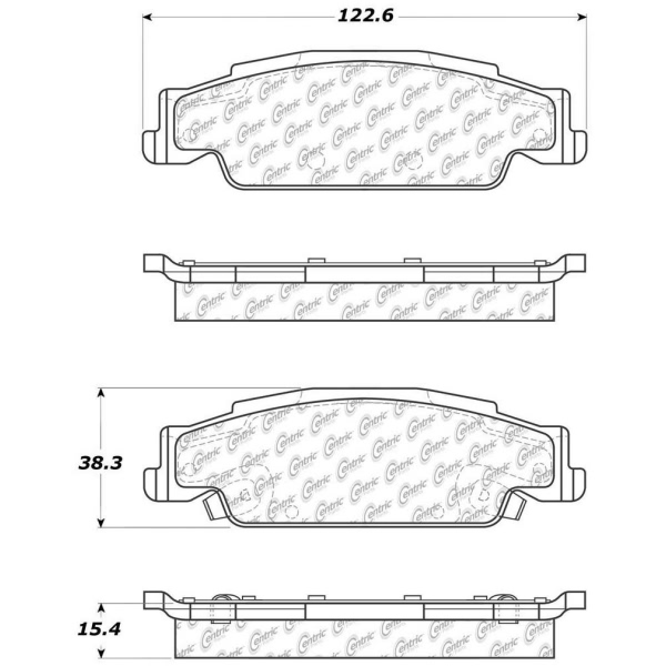 Centric Premium Semi-Metallic Rear Disc Brake Pads 300.09220