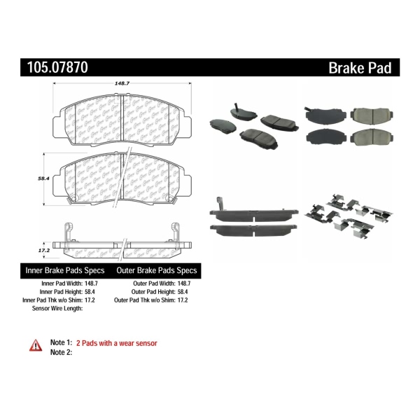 Centric Posi Quiet™ Ceramic Front Disc Brake Pads 105.07870