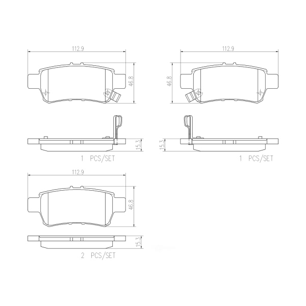 brembo Premium Ceramic Rear Disc Brake Pads P28062N