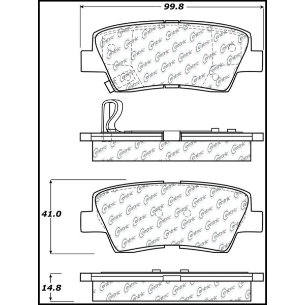 Centric Premium Ceramic Rear Disc Brake Pads 301.13130