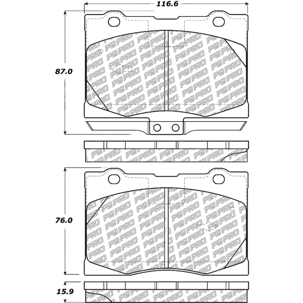 Centric Posi Quiet Pro™ Semi-Metallic Front Disc Brake Pads 500.10910