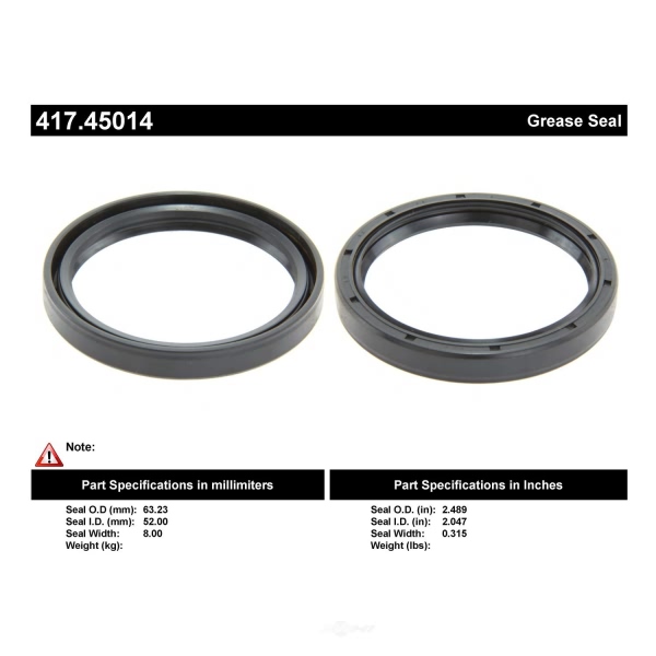 Centric Premium™ Front Inner Wheel Seal 417.45014