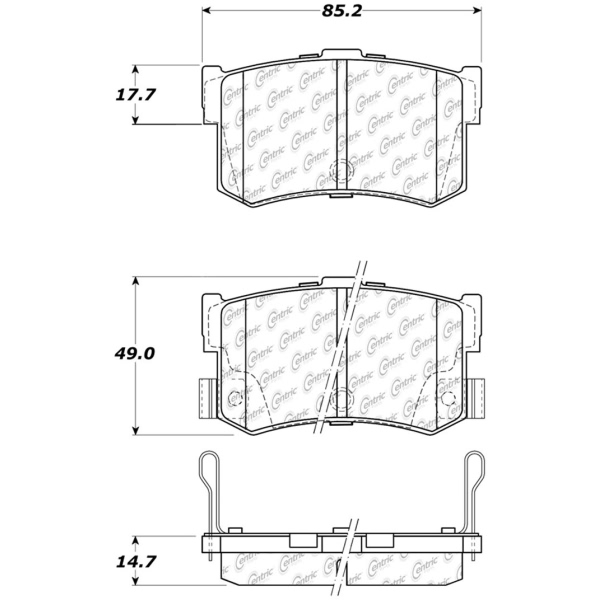 Centric Posi Quiet™ Ceramic Rear Disc Brake Pads 105.12620