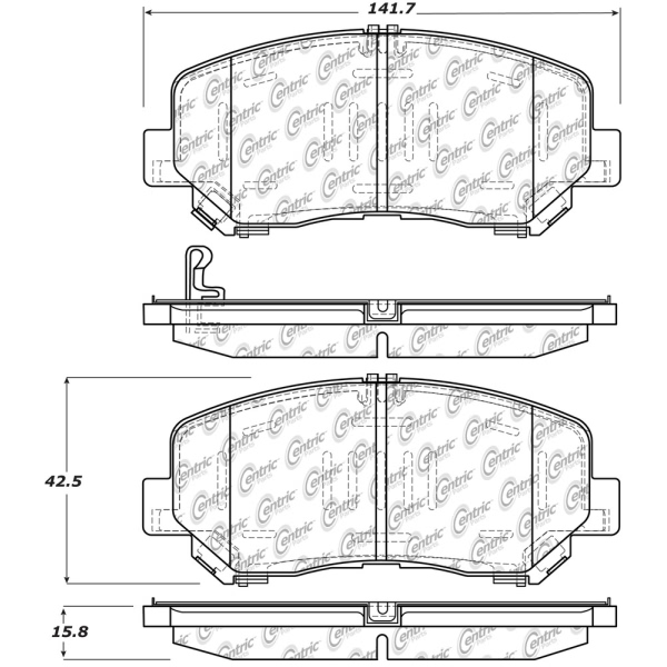 Centric Posi Quiet™ Ceramic Front Disc Brake Pads 105.16230