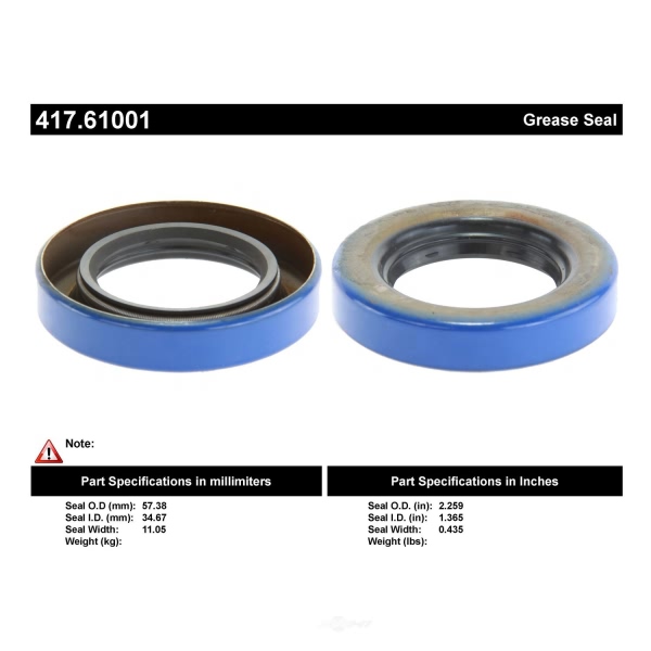 Centric Premium™ Axle Shaft Seal 417.61001