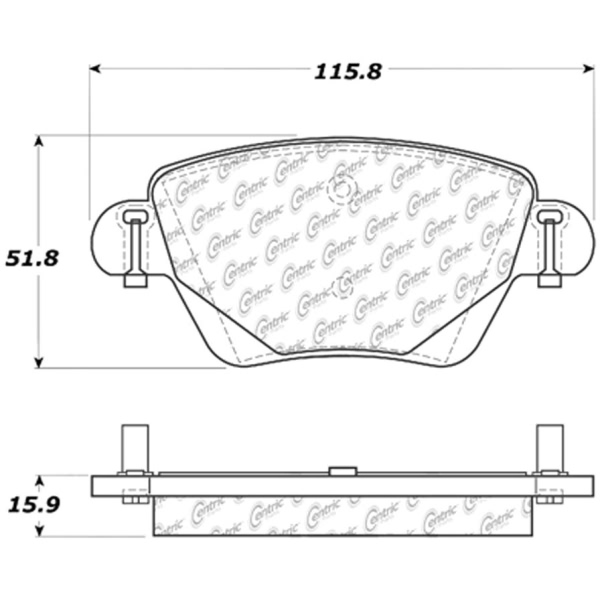 Centric Premium Ceramic Rear Disc Brake Pads 301.09110