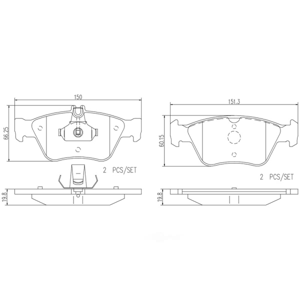 brembo Premium Ceramic Front Disc Brake Pads P50023N