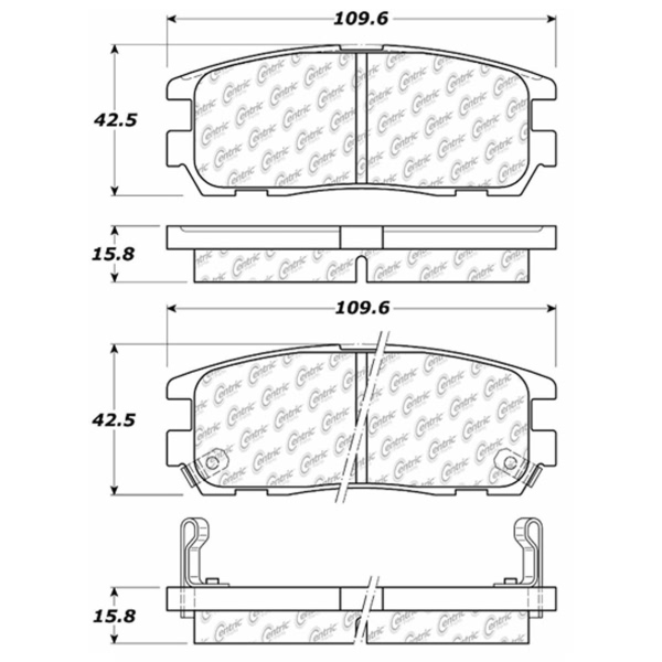 Centric Premium Ceramic Rear Disc Brake Pads 301.05800