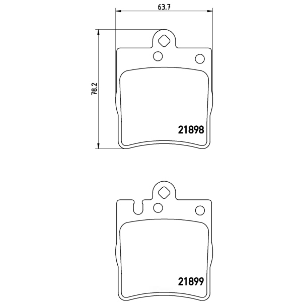 brembo Premium Low-Met OE Equivalent Rear Brake Pads P50033