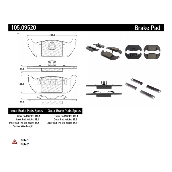 Centric Posi Quiet™ Ceramic Rear Disc Brake Pads 105.09520