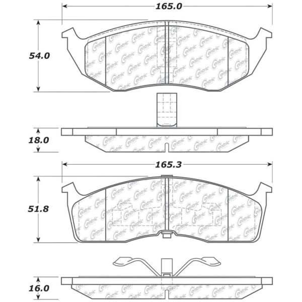 Centric Premium Ceramic Front Disc Brake Pads 301.07300