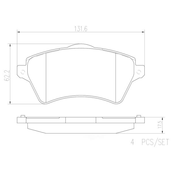 brembo Premium Ceramic Front Disc Brake Pads P44011N