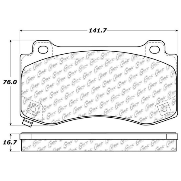 Centric Premium Semi-Metallic Front Disc Brake Pads 300.11490