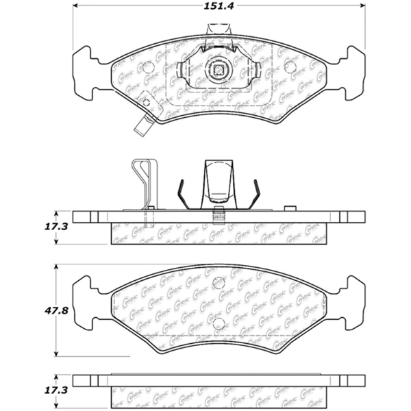 Centric Premium Semi-Metallic Front Disc Brake Pads 300.07660