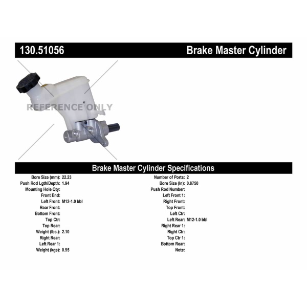 Centric Premium Brake Master Cylinder 130.51056