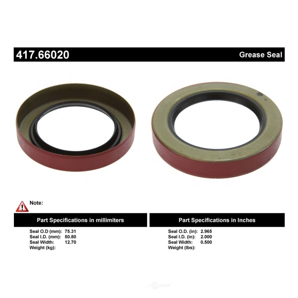 Centric Premium™ Front Inner Wheel Seal 417.66020