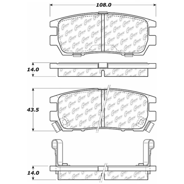 Centric Posi Quiet™ Ceramic Rear Disc Brake Pads 105.05670