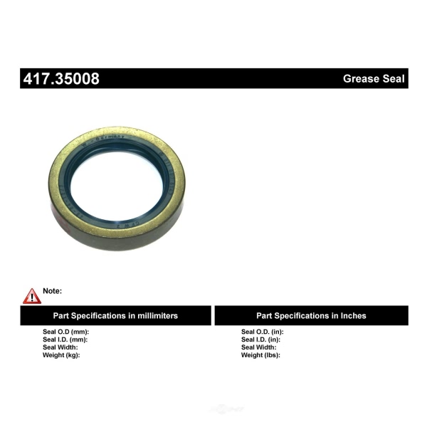 Centric Premium™ Front Inner Wheel Seal 417.35008