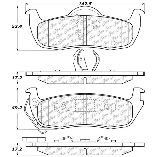 Centric Posi Quiet™ Ceramic Rear Disc Brake Pads 105.10870