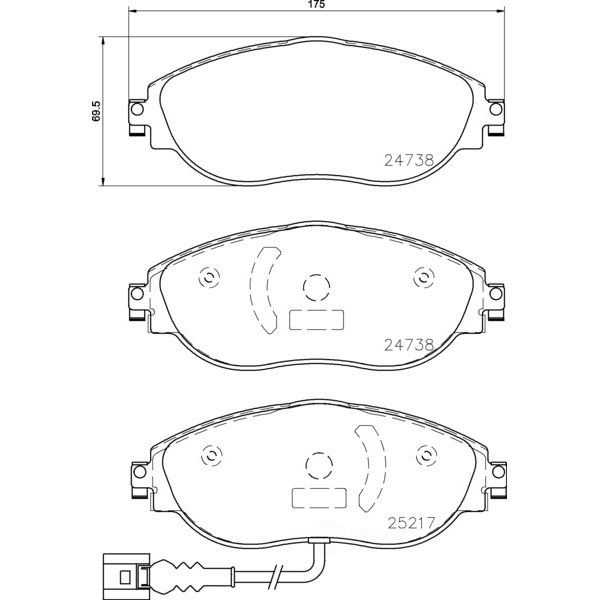 brembo Premium Low-Met OE Equivalent Front Brake Pads P85131