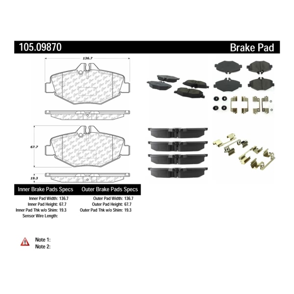 Centric Posi Quiet™ Ceramic Front Disc Brake Pads 105.09870