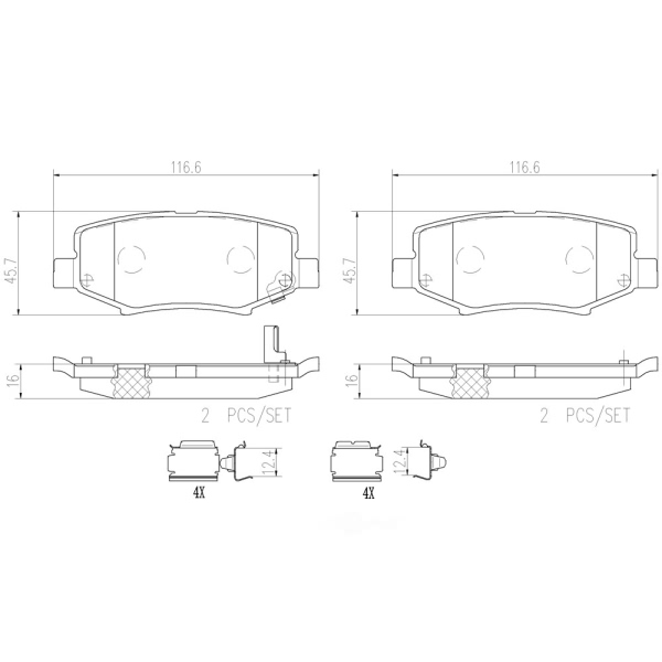 brembo Premium Ceramic Front Disc Brake Pads P18025N