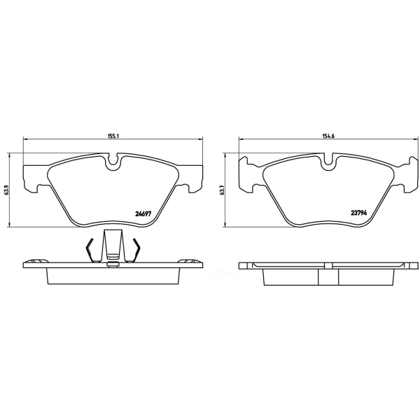 brembo Premium Low-Met OE Equivalent Front Brake Pads P06060