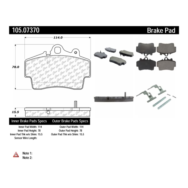 Centric Posi Quiet™ Ceramic Front Disc Brake Pads 105.07370