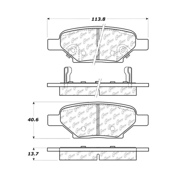 Centric Premium Ceramic Rear Disc Brake Pads 301.10330