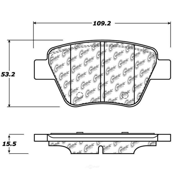 Centric Posi Quiet™ Semi-Metallic Rear Disc Brake Pads 104.14560