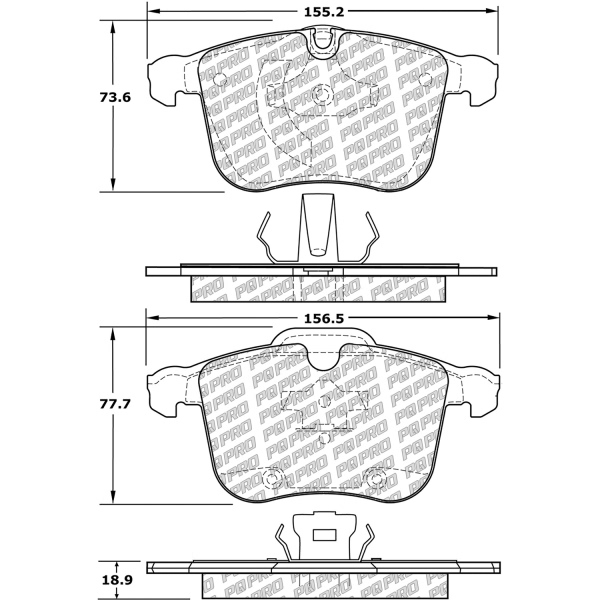 Centric Posi Quiet Pro™ Semi-Metallic Front Disc Brake Pads 500.12570