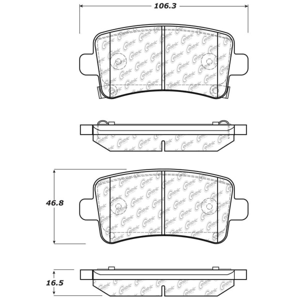 Centric Posi Quiet™ Ceramic Rear Disc Brake Pads 105.14302