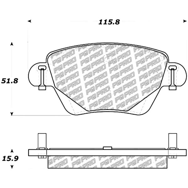 Centric Posi Quiet Pro™ Semi-Metallic Rear Disc Brake Pads 500.09110