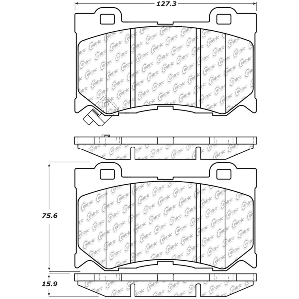 Centric Posi Quiet™ Semi-Metallic Brake Pads With Hardware 104.13460