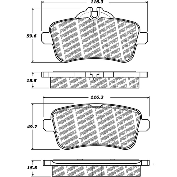 Centric Posi Quiet Pro™ Semi-Metallic Rear Disc Brake Pads 500.16302