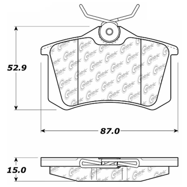 Centric Posi Quiet™ Extended Wear Semi-Metallic Rear Disc Brake Pads 106.03400