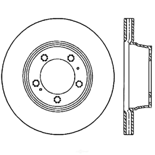 Centric SportStop Drilled 1-Piece Front Passenger Side Brake Rotor 128.37043