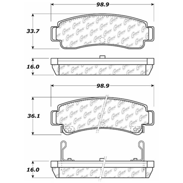 Centric Posi Quiet™ Ceramic Rear Disc Brake Pads 105.05110