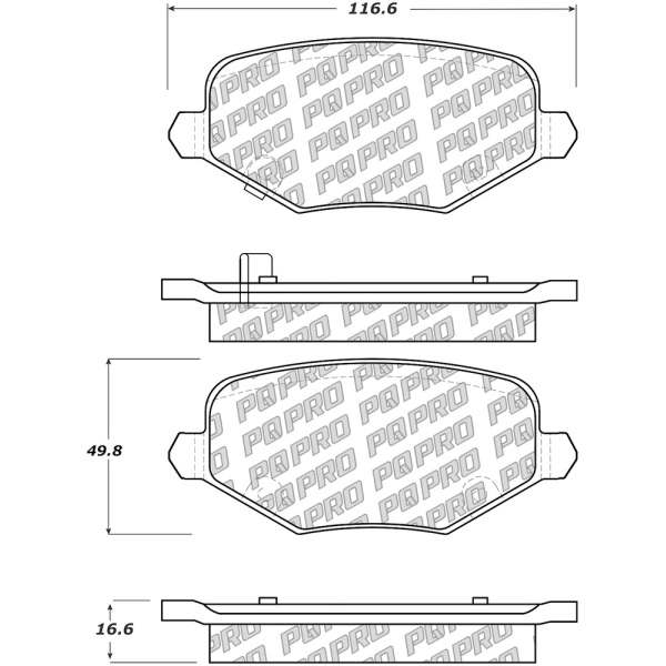 Centric Posi Quiet Pro™ Ceramic Rear Disc Brake Pads 500.17190