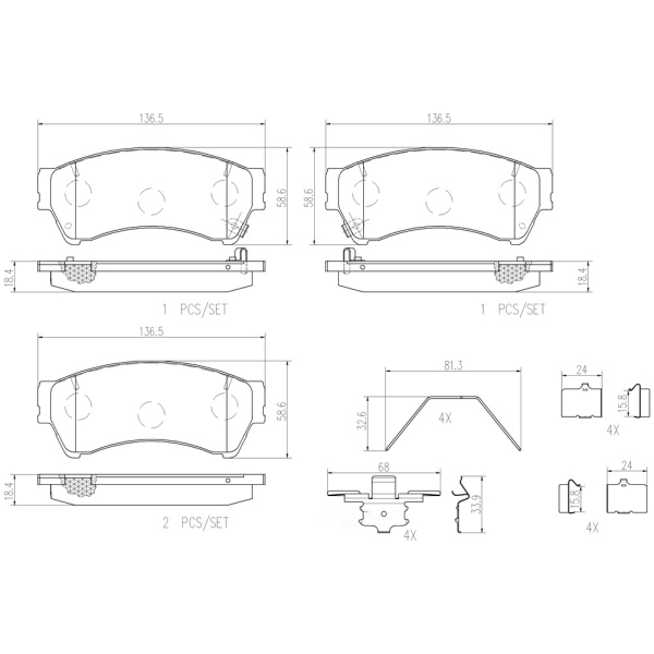 brembo Premium Ceramic Front Disc Brake Pads P49039N