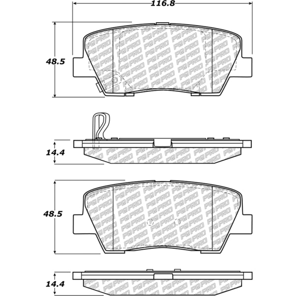 Centric Posi Quiet Pro™ Ceramic Rear Disc Brake Pads 500.12841