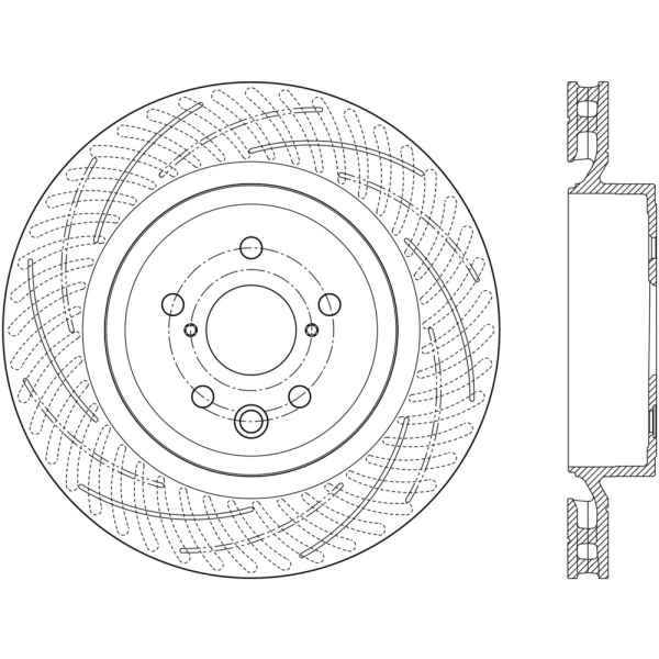 Centric SportStop Slotted 1-Piece Rear Driver Side Brake Rotor 126.44194