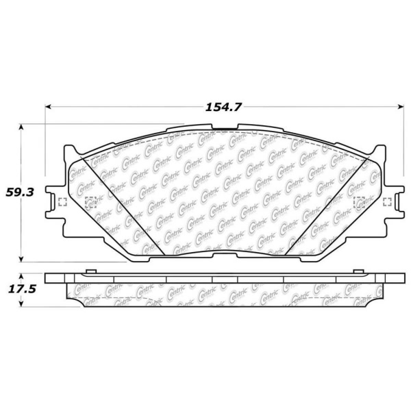 Centric Posi Quiet™ Semi-Metallic Front Disc Brake Pads 104.11780