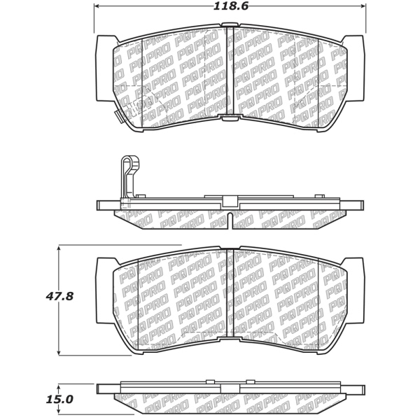 Centric Posi Quiet Pro™ Ceramic Rear Disc Brake Pads 500.12970