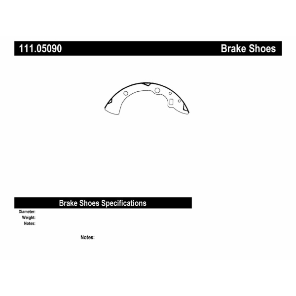Centric Premium Rear Drum Brake Shoes 111.05090