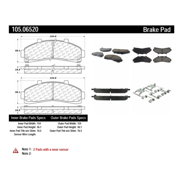 Centric Posi Quiet™ Ceramic Front Disc Brake Pads 105.06520