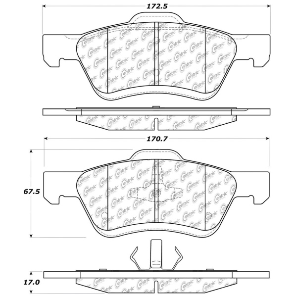 Centric Premium Ceramic Front Disc Brake Pads 301.10473