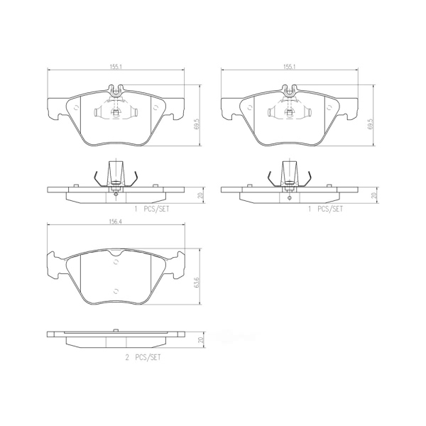 brembo Premium Ceramic Front Disc Brake Pads P50075N