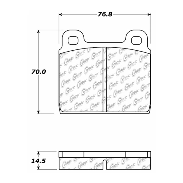 Centric Posi Quiet™ Semi-Metallic Front Disc Brake Pads 104.00450